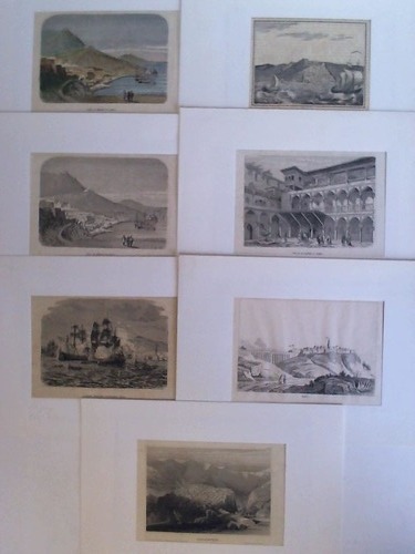 Algerien - Sammlung von 5 Original-Holzstichen, 1 Original-Kupferstich und 1 Original-Stahlstich