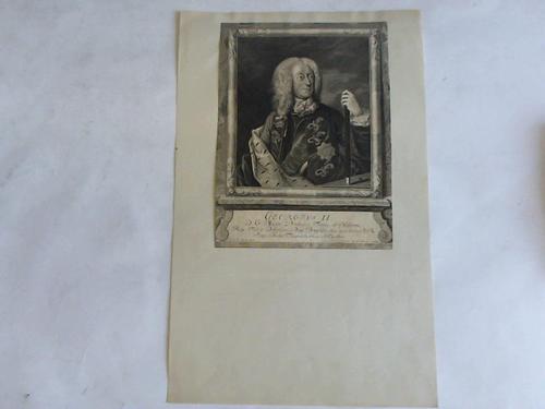 Georg II. Knig von Grobritannien und Irland (1683 - 1760) - Portrait-Kupferstich um 1739 von Eques (d.i. Carlo Francesco) cavaliere de Rusca, gestochen von Christian Friedrich Fritzsch