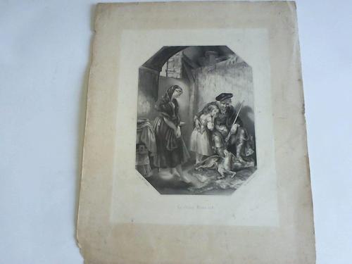 Edwards, M. - Le chien mourant. Lithographie von Lemercier Bernard et Cie um 1840