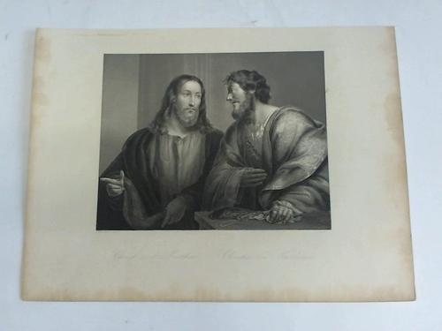 Pordenone, Giovanne Antonio da (1484 - 1539) - Christ and Matthews/Christus und Matthus. Stahlstich um 1850. Gestochen von Albert Henry Payne (1812 - 1902)