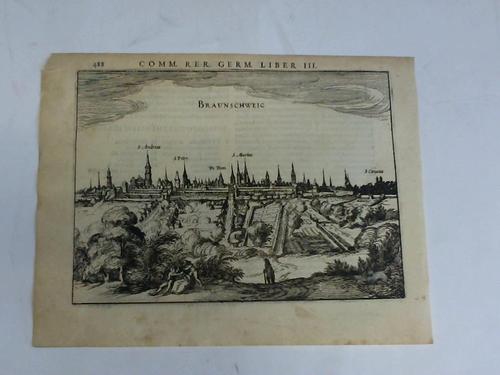 Bertius, Petrus - Braunschweig. Historische Ortsansicht im Kupferstich aus Commentariorum rerum germanicarum libri tres um 1616