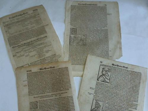 Mnster, Sebastian  (1488 - 1552) - Cosmographia. Das dritte Buch. Von dem teutschen Landt. 4 Blatt aus dem Werk (1594)