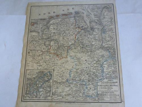 Ostfriesland - Renner, Art. Ltn. - Charte A.d. Landdrostei Aurich. Das Frstenthum Ostfriesland. Teilcolorierte Kupferstichkarte um 1880, gestochen von Max Frommann