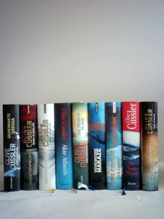 Cussler, Clive/ Cussler, Dirk/ Kubiak, Michael (bersetzer)/ Olms, Oswald (bersetzer) - 9 Bnde Dirk-Pitt-Romane: Geiheimakte Odessa/ Wstenfeuer/ Unterdruck/ Akte Atlantis/ Die zehnte Plage/ Geheimcode Makaze/ Polarsturm/ Die Troja-Mission/ Die Kuba-Verschwrung