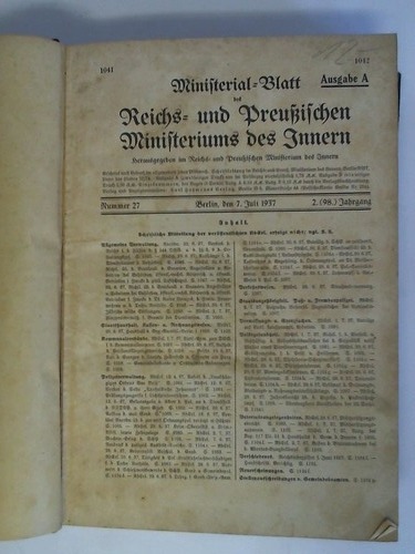 Reichs- und Preuischen Ministerium des Inneren - Ministerial-Blatt des Reichs- und Preuischen Ministeriums des Inneren