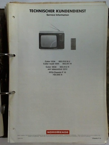 Nordmende, Bremen (Hrsg.) - Sammlung von ca. 30 Werkstatt-Service Informationen - Fernseher