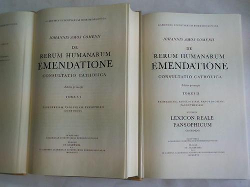 Comenii, Iohannis Amos (Komensky, Jan Amos) - De Rerum Humanarum Emendatione Consultatio Catholoca. Editio princeps. Tomus I: Panegersiam, Panaugiam, Pansophiam Continens/ Tomus II: Pampaediam, Panglottiam, Panorthosiam, Pannuthesiam. Necnon Lexicon Reale Pansophicum continens. 2 Bnde