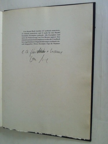 Bremer, Uwe (Widmungsexemplar) - Erlknigs Tochter oder Uwe Bremers kleine Balladengalerie. 12 Balladen von Gottfried August Brger, Anette von Droste-Hlshoff, Ferdinand Freiligrath, Johann Wolfgang von Goethe, Heinrich Heine, Detlev von Lilienchron, Conrad Ferdinand Meyer, Eduard Mricke und Ludwig Uhland