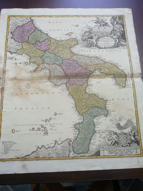 Homann, Johann Baptist (1664-1724) - Noviima & exactiima totivs regni Neapolis Tabvla