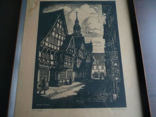 Celle - Rhrs, Fritz (Hildesheim 1896-1959) - Celler Neue Strae mit Stadtkirche im Hintergrund