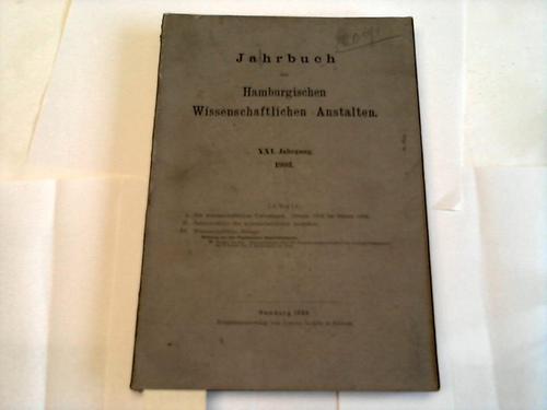 Jahrbuch der - Hamburgischen Wissenschaftlichen Anstalten