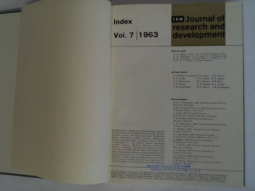 IBM Journal of research and development - Complete year in six volumes 1963