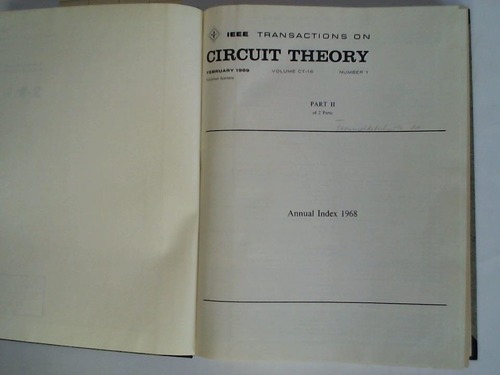 IEEE Transactions on Circuits Theory - Year 1969 Volume CT-16 No. 1 - 4. Part I/II. 2 books