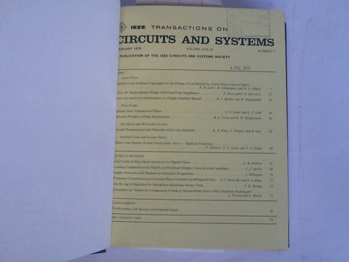 IEEE Transactions on Circuits and Systems - Year 1979 Volume CAS-21 in 12 numbers
