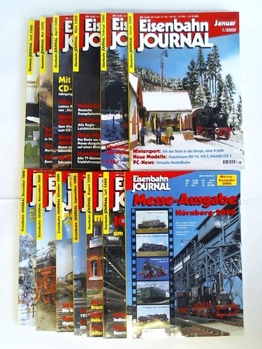 Eisenbahn-Journal - Jahrgang 2000, Heft 1 bis 12 und 1 Sonderheft Messen-Ausgabe, Nrnberg 2000. Zusammen 13 Hefte