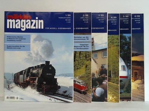 Mrklin-Magazin fr Modell-Eisenbahner - Jahrgang 1999, Heft 1 bis 6. Zusammen 6 Hefte