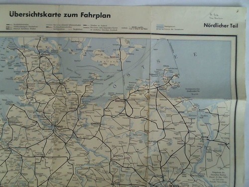 Deutsche Bundesbahn - Bundesdirektion Karlsruhe - bersichtskarte zum Fahrplan - Nrdlicher Teil
