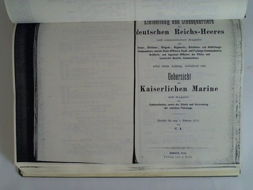 Eintheilung und Standquartiere des deutschen Reichs-Heeres - 36 Ausgaben von 1876 bis 1892 komplett in einem Band