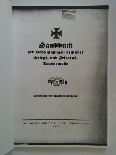 (Handbuch der Regimentsvereine) - Handbuch der Vereinigungen deutscher Kriegs- und Friedens-Truppenteile