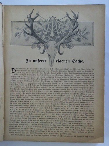 Deutsches Weidwerk - Zeitschrift des Allgemeinen Deutschen Jagdschutzvereins - Jahrgang 1925, Heft 1 bis 27 zusammen in einem Band