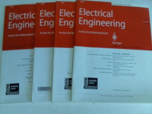 Electrical Engineering - Archiv fr Elektrotechnik - Volume 83, 2001. Sechs Hefte in 4 Heften