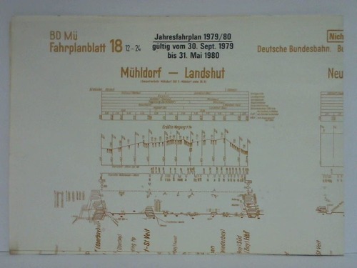 Bundesbahndirektion Mnchen - Fahrplanblatt 18 / Jahresfahrplan 1979/80. Gltig vom 30. Sept. 1979 bis 31. Mai 1980 - Bildfahrplan (18) fr den Zeitraum 12 - 24 Uhr
