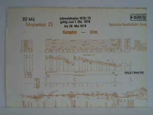 Bundesbahndirektion Mnchen - Fahrplanblatt 23 / Jahresfahrplan 1978/79. Gltig vom 1. Okt. 1978 bis 26. Mai 1979 - Bildfahrplan (23) fr den Zeitraum von 0 - 24 Uhr