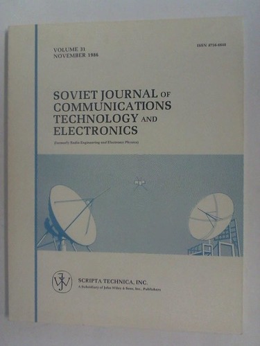 Soviet Journal of Communications Technology and Electronics - Volume 31, November 1986, Number 11