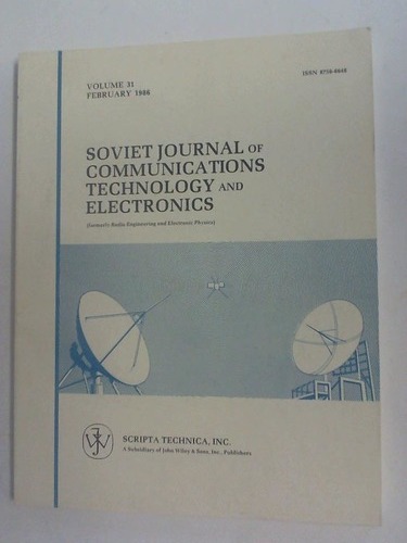 Soviet Journal of Communications Technology and Electronics - Volume 31, February 1986, Number 2