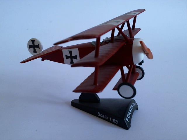 Flugzeug Standmodell Metall - Fokker Dr. 1