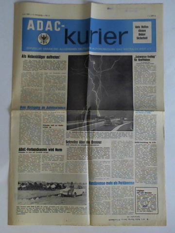 ADAC-Kurier - Offizielles Organ des Allgemeinen Deutschen Automobilclubs Gau Westfalen-West e. V. - 3. Jahrgang 1967, Nr. 6 (Juni): Als Nebenklger auftreten! / Schwarzer Freitag fr Kraftfahrer. An diesem Tag passieren die meisten Unflle