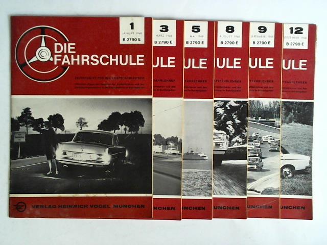 Fahrschule, Die - Zeitschrift fr die Kraftfahrlehrer. Offizielles Organ der Verbnde der Kraftfahrlehrer und des Versicherungsvereins a. G. der Kraftfahrlehrer im Bundesgebiet - Jahrgang 19/1968, Heft 1, 3, 5, 8, 9 und 12. Zusammen 6 Hefte