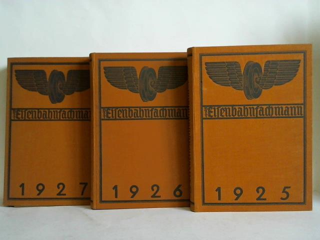 Eisenbahnfachmann - Zeitschrift fr das Eisenbahnbildungs- u. Unterrichtswesen (insbesonderer zur Ergnzung des Dienstunterrichts, zur Vorbereitung auf Prfungen und zur Frderung des Selbststudiums) - 1. Jahrgang 1925 (Nr. 1 bis 27) / 2. Jahrgang 1926 (Nr. 1 bis 24) / 3. Jahrgang 1927 (Nr. 1 bis 24) in zusammen zwei Bnden und einer Mappe