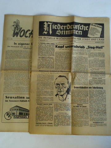 Niederdeutsche Stimmen - Die aktuelle Wochenzeitung fr Stadt und Land - 6. Jahrgang 1951, Nr. 27 (2. September): 1933 auch dem politischen Irrtum verfallen: Kopf unterschrieb 'Sieg Heil'. Aus einem Brief des Landesvaters an einen Kreisleiter in Ottendorf - Zur 2. Lesung des Entnazifizierungs-Abschlusses im Landtag