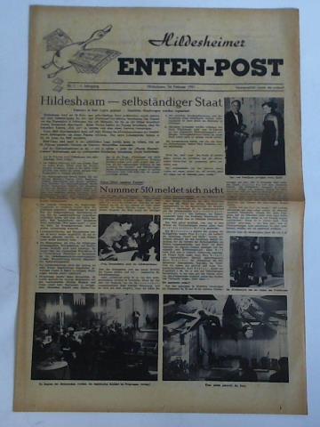 Hildesheimer Enten-Post - 1. Jahrgang 1951, Nr. 1 (24. Februar): Hildeshaam - selbstndiger Staat. Umsturz in fnf Tagen geplant - Smtliche Handwagen werden registriert