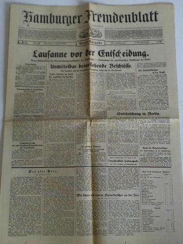 Hamburger Fremdenblatt - Grte politische Tageszeitung Norwestdeutschlands - 104. Jahrgang 1932, 3. Vierteljahr, A u. C. Ausgabe, Nr. 188, Abend-Ausgabe (Freitag, 8. Juli): Lausanne vor der Entscheidung. Keine Einberufung des Ueberwachungsausschusses des Reichstages - Notlandung der amerikanischen Weltflieger bei Minsk