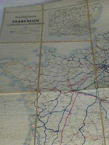 (Frankreich) - Eisenbahnkarte von Frankreich mit Belgien und der Niederlande - Nordblatt, Okt. 1939, Mastab 1:1.000.000