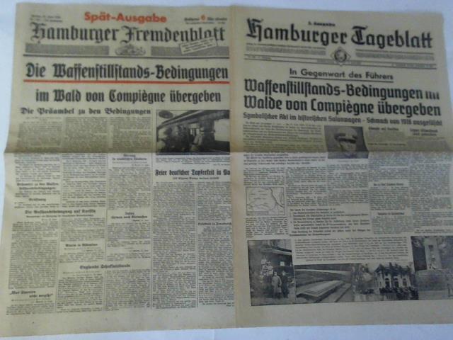 (Nationalsozialismus) - Hamburger Fremdenblatt / Hamburger Tageblatt. Zusammen 2 Ausgaben
