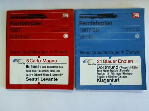Deutsche Bundesbahn - Fernfahrplan Sommer 1987 / Winter 1987/88