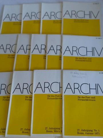 Archiv fr Post- und Fernmeldewesen - Sammlung von 13 Heften aus 1973, 1974 und 1975