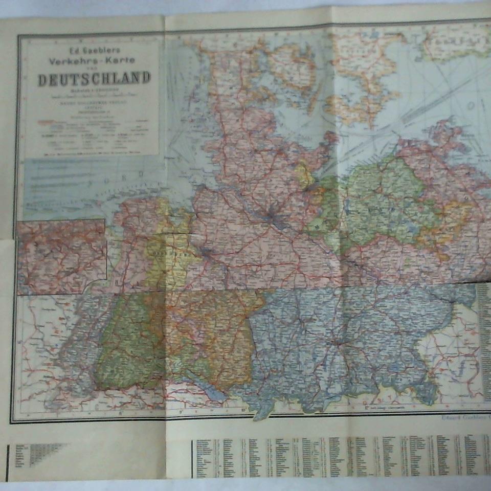 Gaebler, Ed. - Verkehrs-Karte von Deutschland, Mastab 1:1.000.000