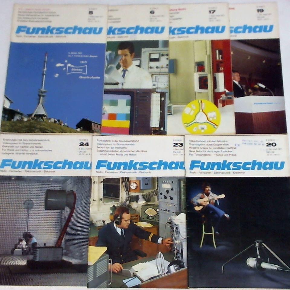 Funkschau - Radio, Fernsehen, Elektroakustik, Elektronik - 43. Jahrgang 1971, Nr. 5, 6, 17, 19, 20, 23 und 24. Zusammen 7 Hefte