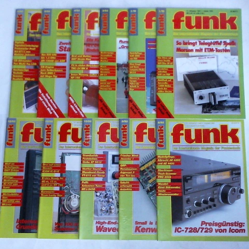 Funk - Das internationale Magazin der Funktechnik - Funk - 17. Jahrgang 1993, Heft 1 bis 6, 8 bis 12. Zusammen 11 Hefte