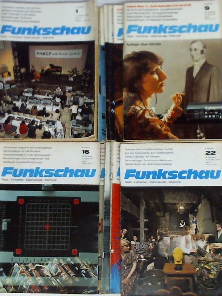 Funkschau - Radio, Fernsehen, Elektroakustik, Elektronik - Jahrgang 1974, Nr. 1 bis 5, 7 bis 18, 21, 22, 23, 24 und 26. Zusammen 22 Hefte