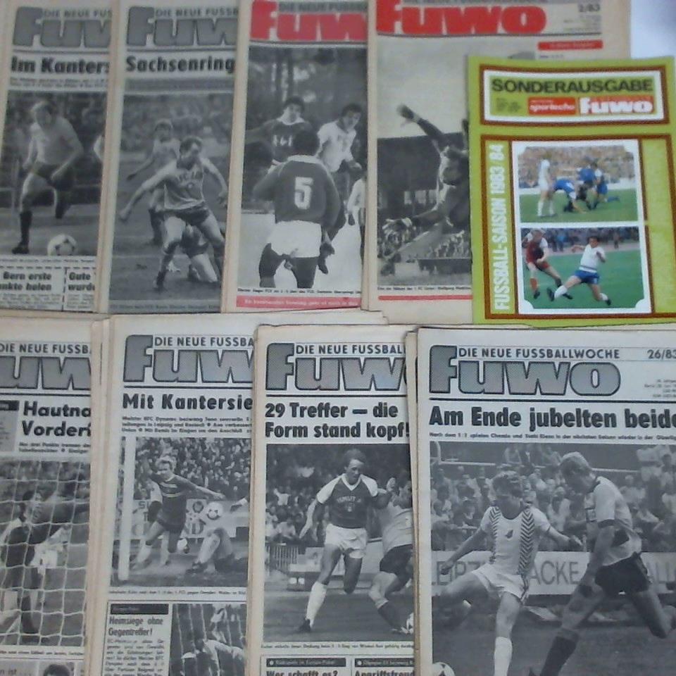 FUWO - Die neue Fussballwoche - FUWO - 35. Jahrgang 1983, Heft Nr. 1 bis 52 sowie eine Sonderausgabe Fussball-Saison 1983/84. Zusammen 53 Hefte