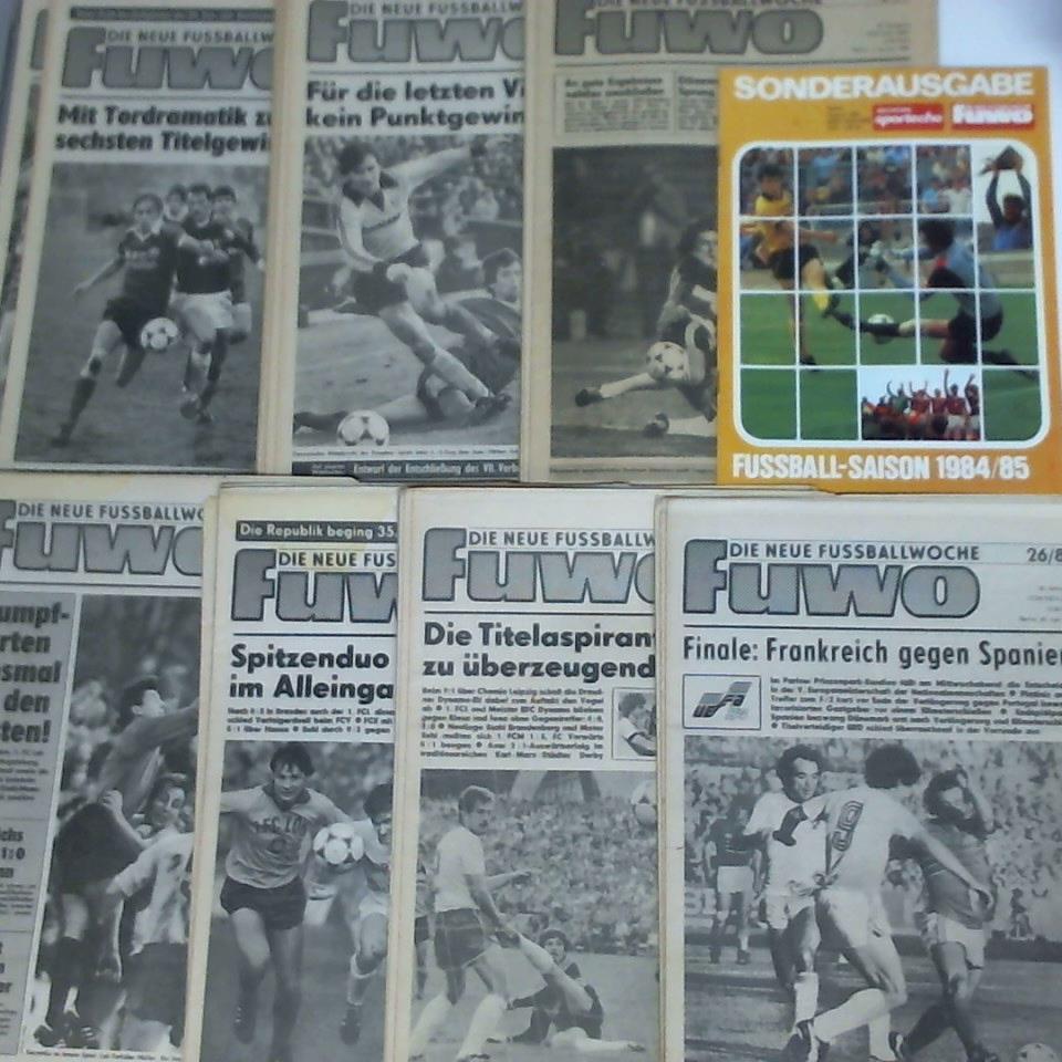 FUWO - Die neue Fussballwoche - FUWO - 36. Jahrgang 1984, Heft Nr. 1 bis 52 sowie eine Sonderausgabe Fussball-Saison 1984/85. Zusammen 53 Hefte