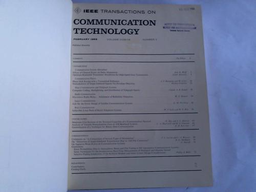 IEEE Transactions on Communication Technology - Year 1966, Volume 14