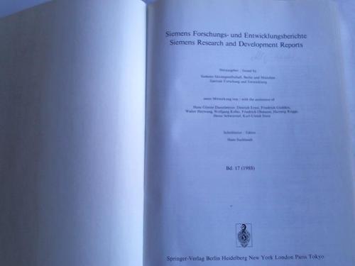 Siemens AG, Berlin - Mnchen - Siemens Forschungs- und Entwicklungsberichte. Band 17, 1988