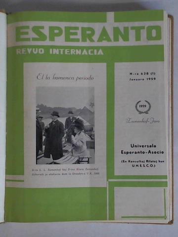 Esperanto. Revuo Internacia - Oficiala de Universala Esperanto-Asocio (En Konsultaj Rilatoj Kun U.N.E.S.C.O.) - Jahrgang 1959, Heft 1 bis 12 / Jahrgang 1960, Heft 1 bis 12. Zusammen 2 Jahrgnge in einem Band