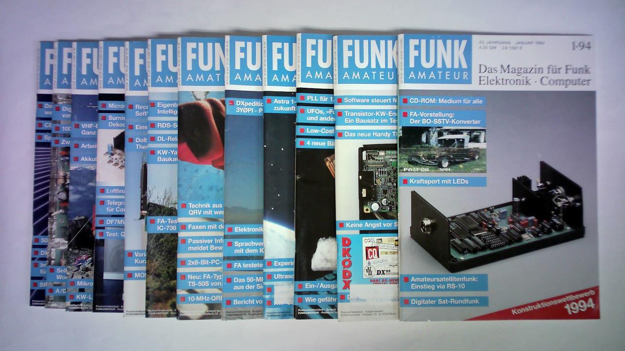 Funkamateur. Das Magazin fr Funk, Elektronik, Computer - 43. Jahrgang 1994, Heft 1 bis 12. Zusammen 12 Hefte